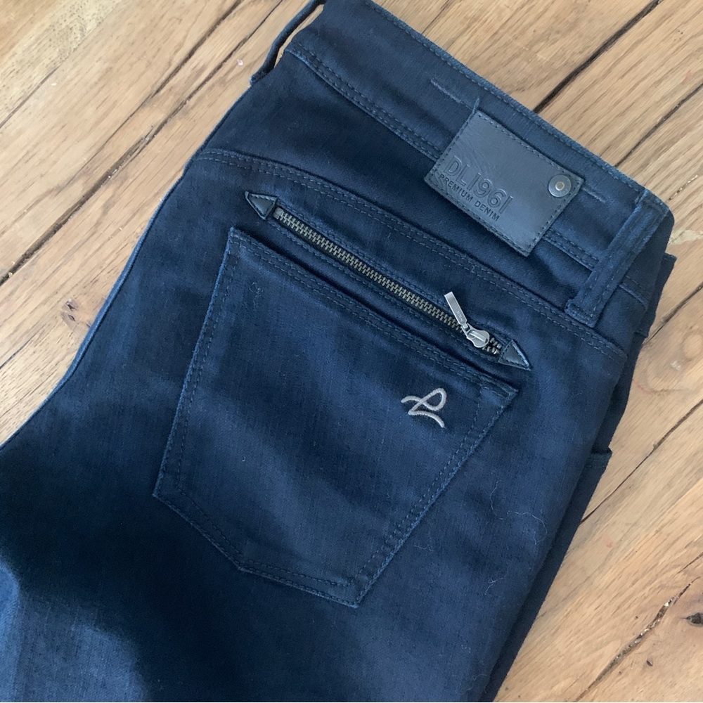 DL1961 black straight skinny denim jeans pants JESSICA skinny 30 - Picture 2 of 11